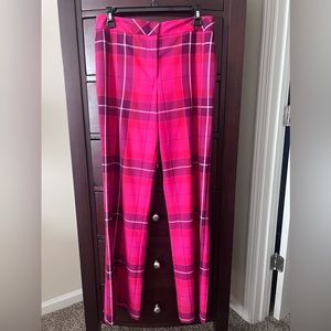 💕TRINA TURK💕 Starburst Pant ~ Planetary Plaid Aurora Pink Multi 6